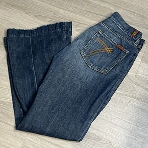 7 Seven For All Mankind Dojo Mid-Rise Flare Leg Size 28 Premium Denim $228 Jeans
